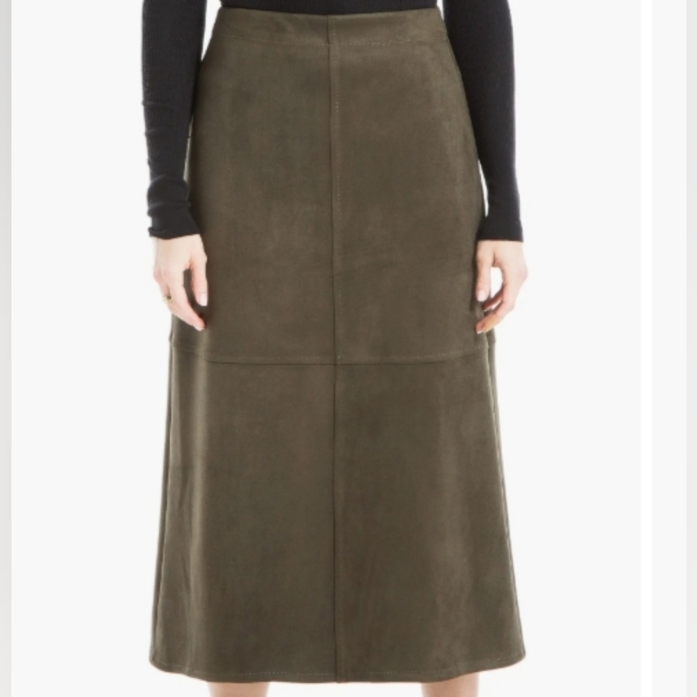 Max Studio Forest Green A-Line Skirt